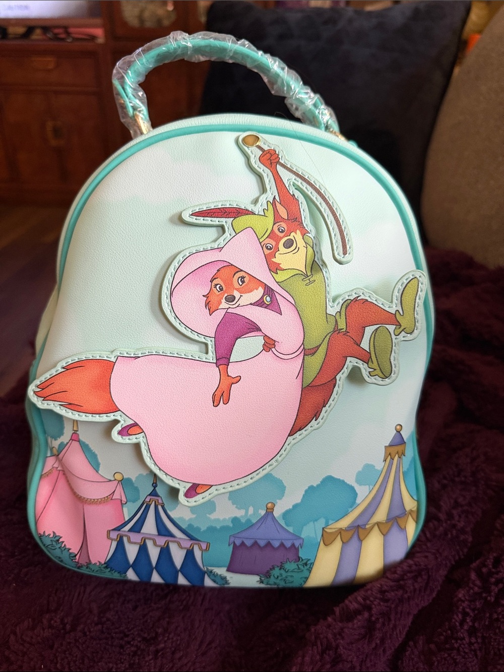 Loungefly Disney Robin Hood Rescues Maid Marian Backpack
